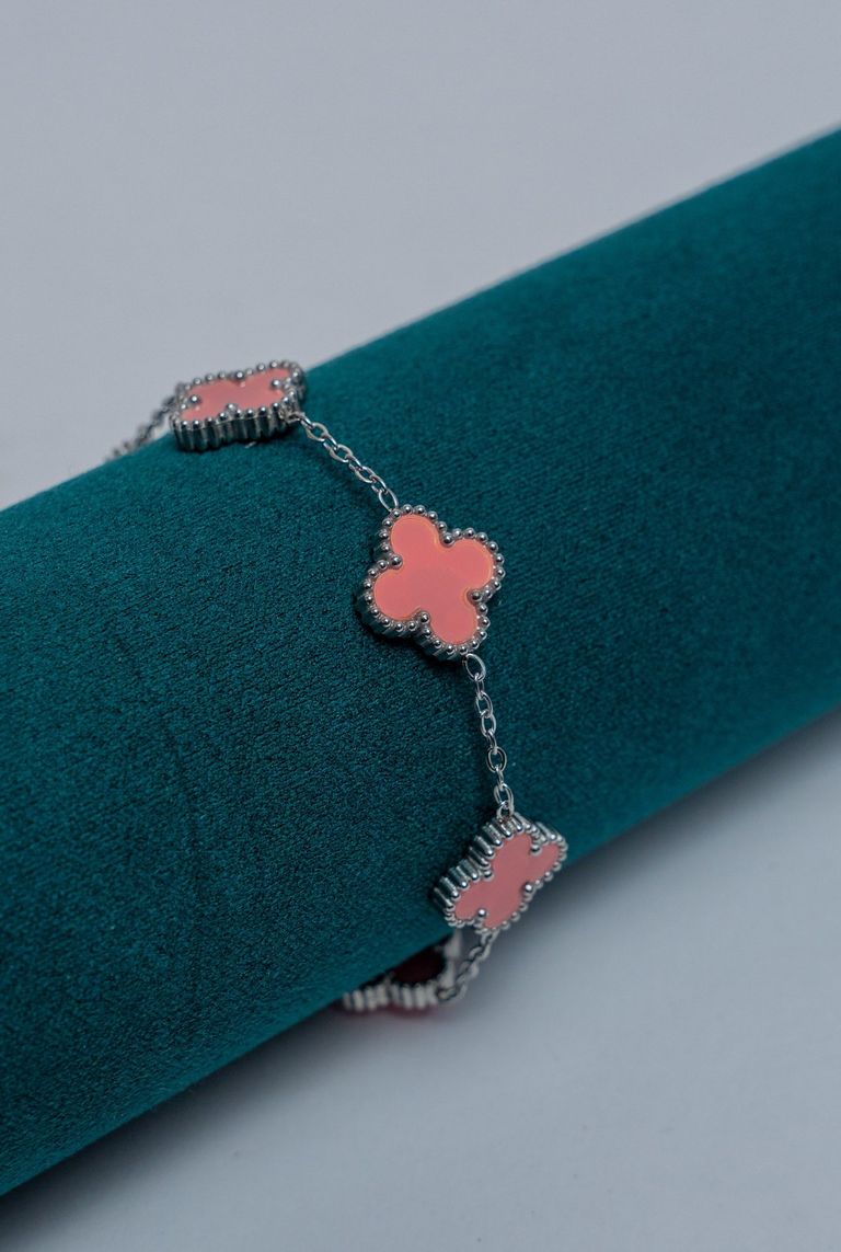 Coral Van Cleef Silver Chain Bracelet