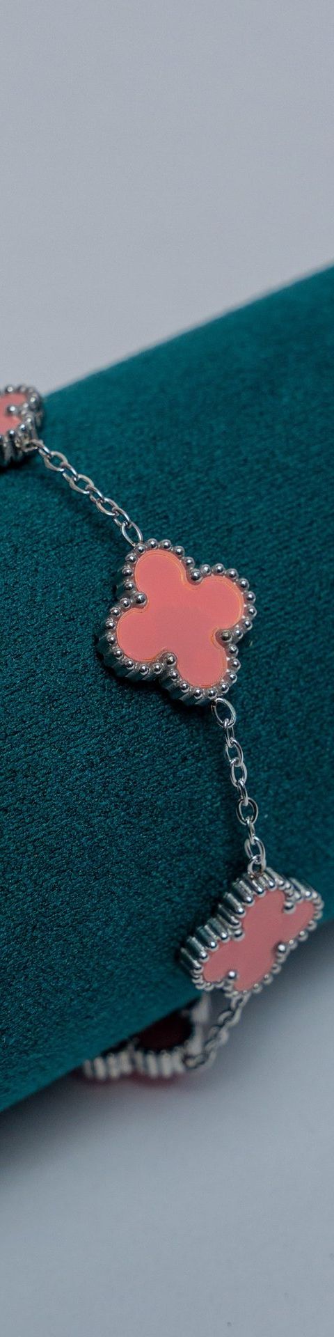 Coral Van Cleef Silver Chain Bracelet