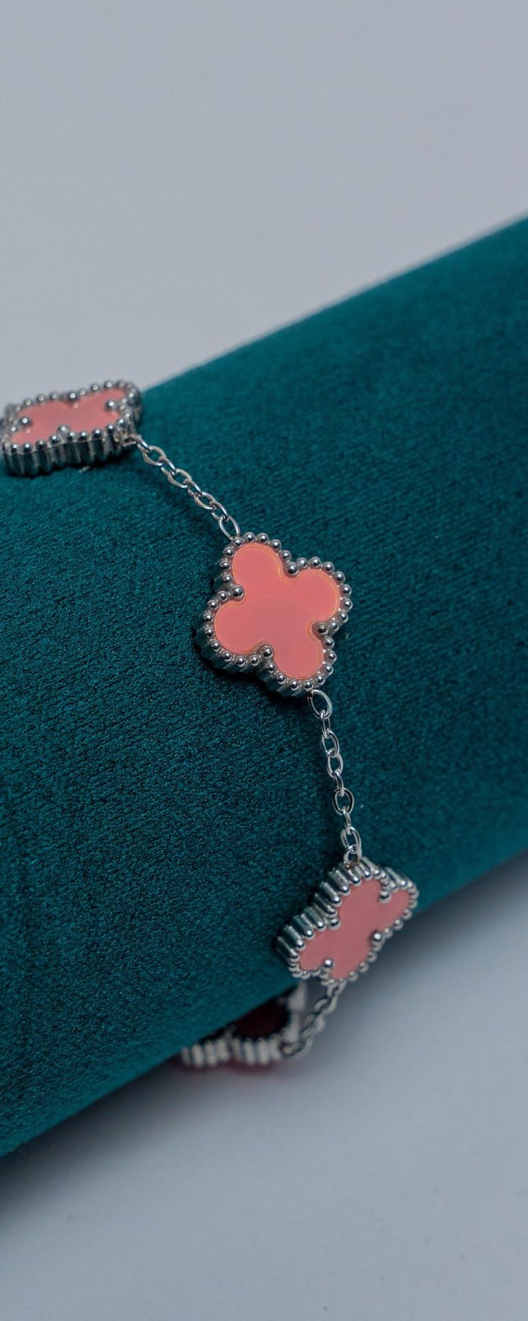 Coral Van Cleef Silver Chain Bracelet