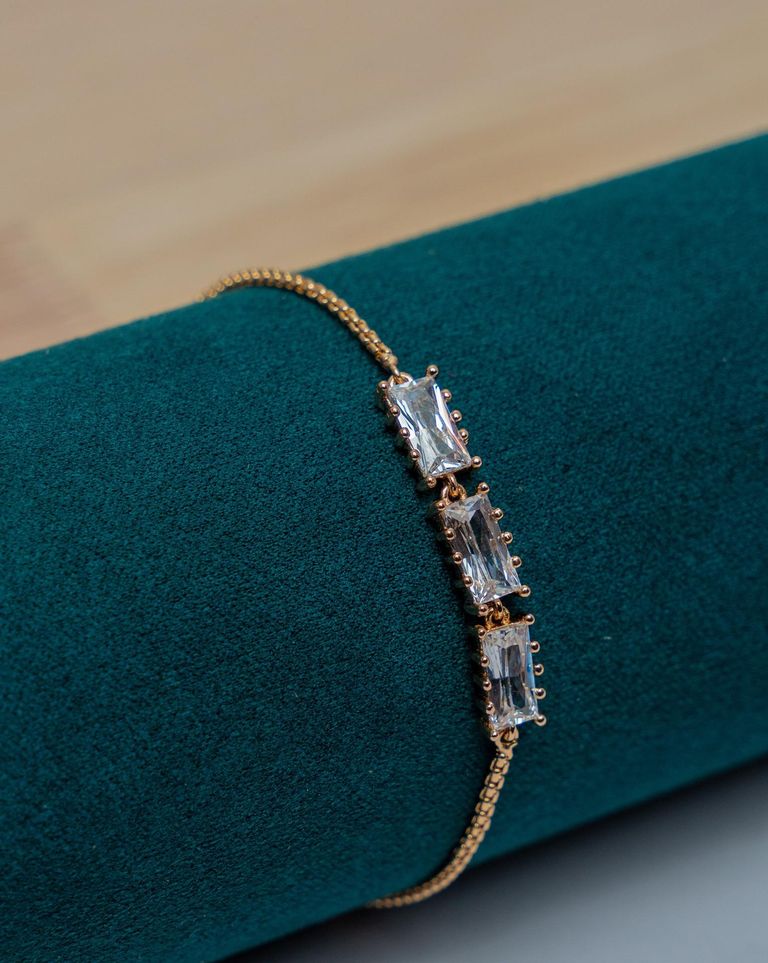 Gold-Tone Baguette Crystal Bracelet