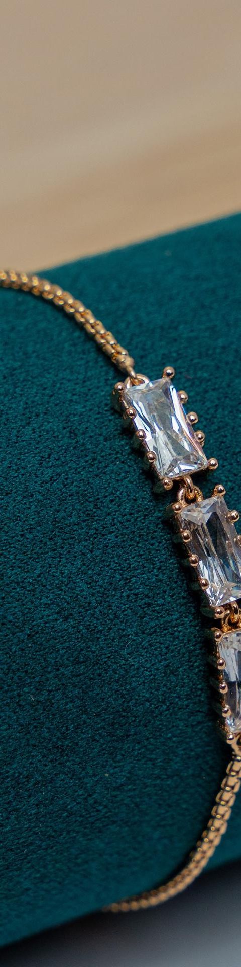 Gold-Tone Baguette Crystal Bracelet