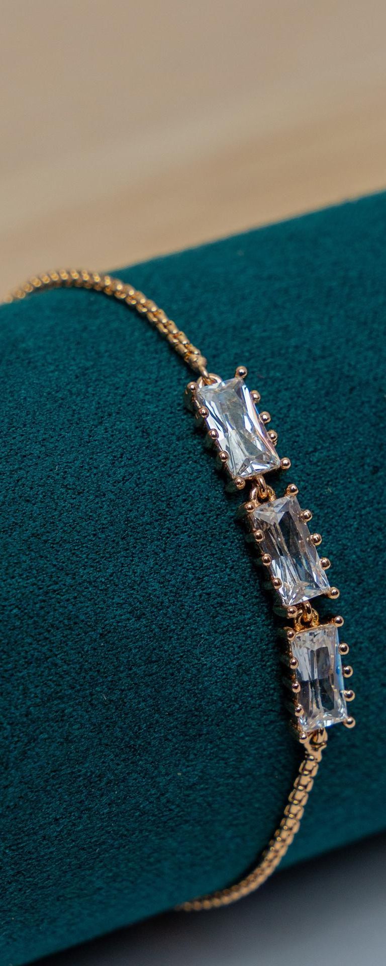Gold-Tone Baguette Crystal Bracelet