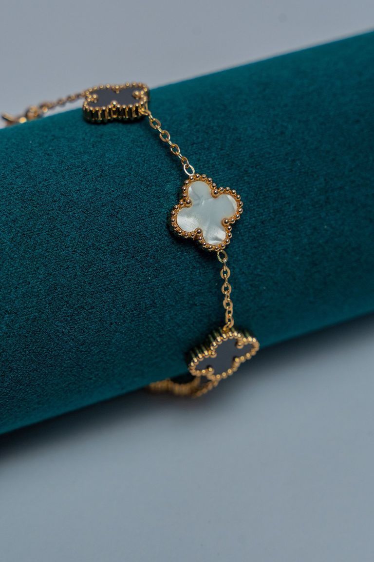 Gold-Tone Van Cleef Beaded Bracelet