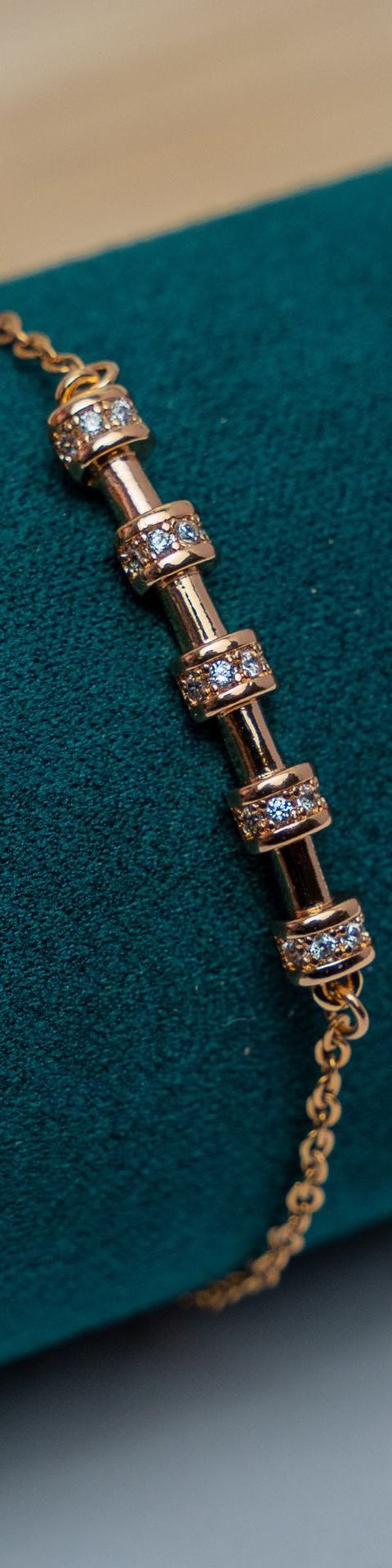 Gold-Tone Crystal Bar Link Bracelet