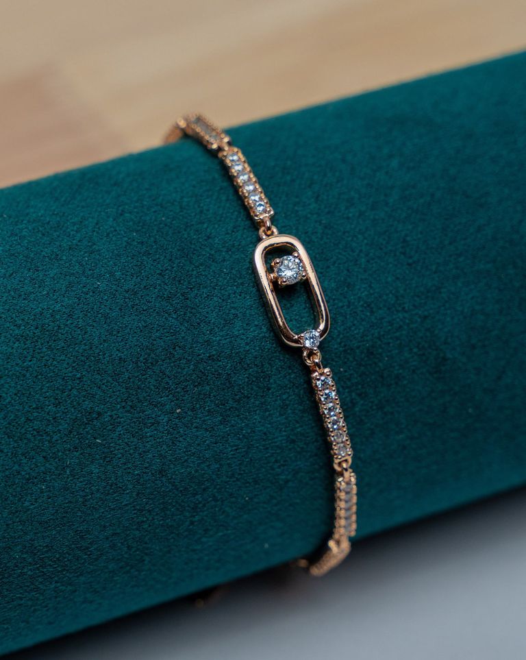 Gold-Tone Crystal Link Bracelet