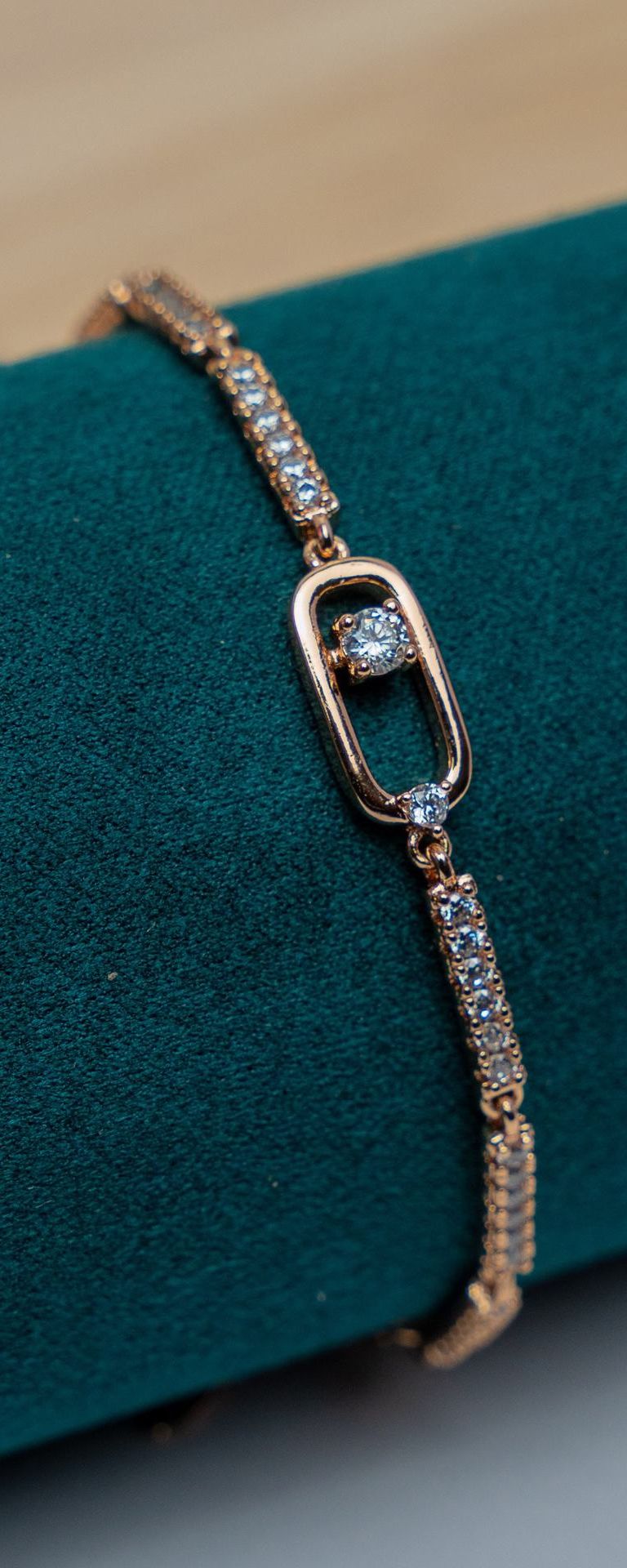Gold-Tone Crystal Link Bracelet