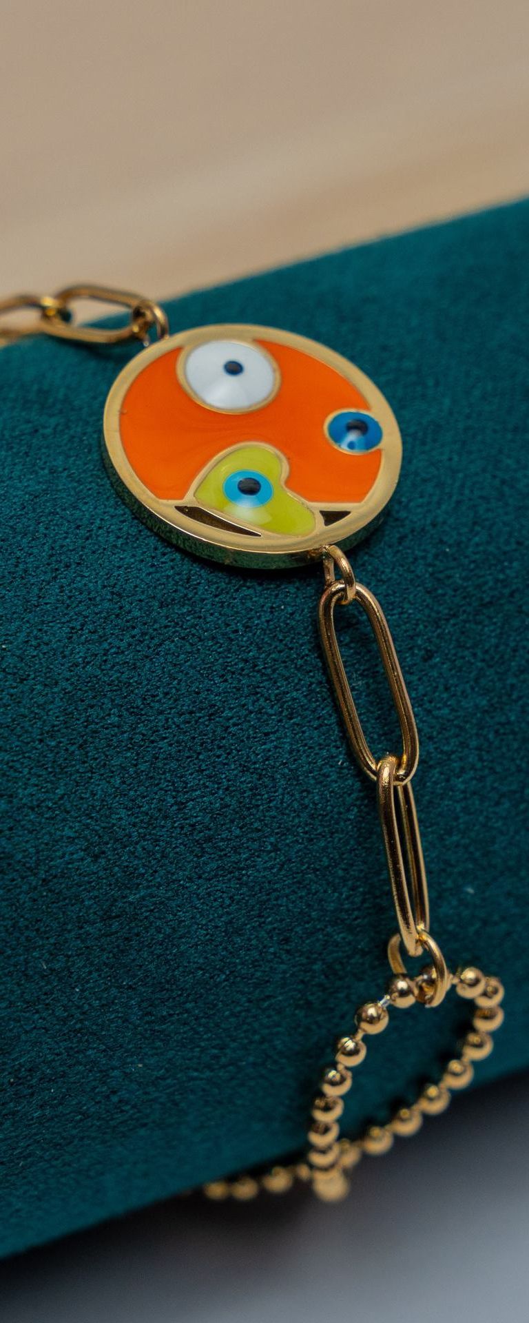 Gold-Tone Evil Eye Chain Bracelet