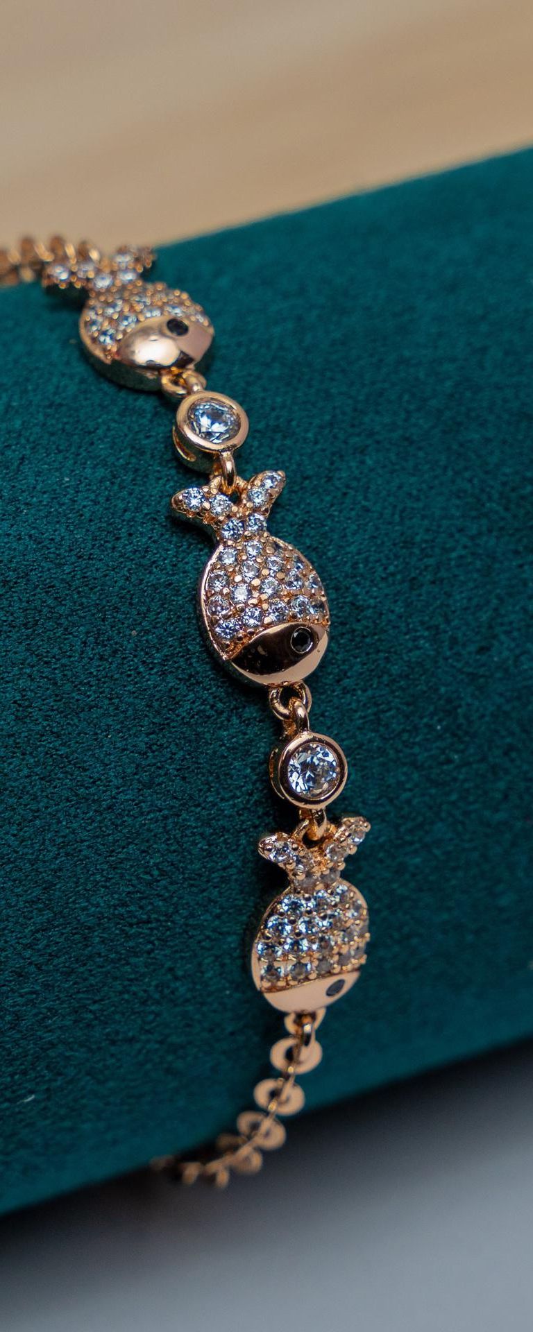 Gold-Tone Fish Charm Bracelet