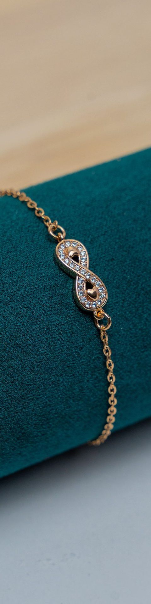 Gold Infinity Diamond Chain Bracelet