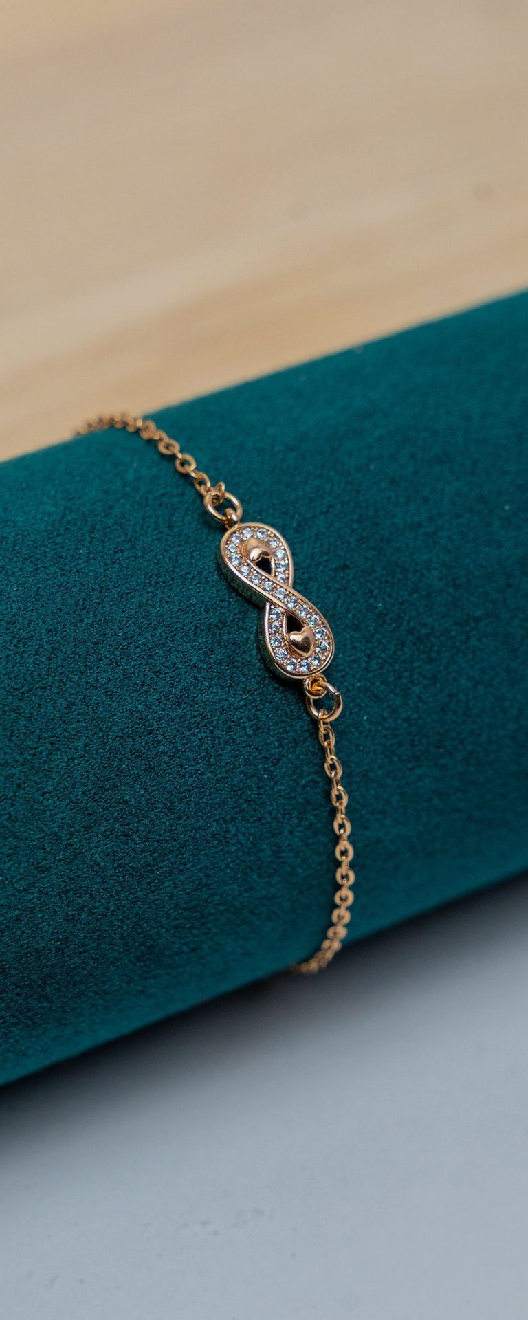 Gold Infinity Diamond Chain Bracelet