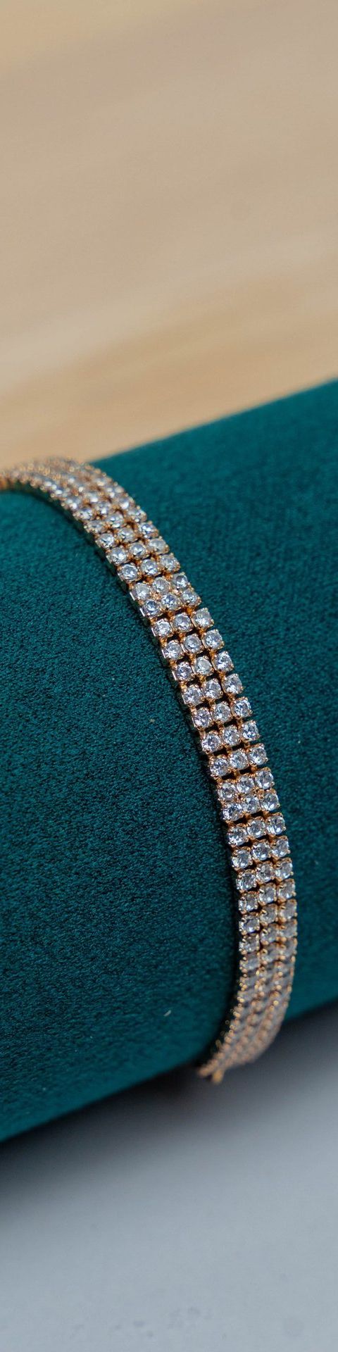 Rose Gold Double Row Diamond Bracelet