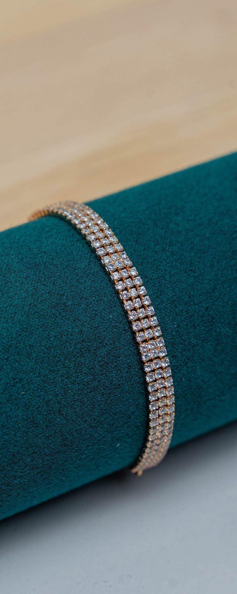 Rose Gold Double Row Diamond Bracelet