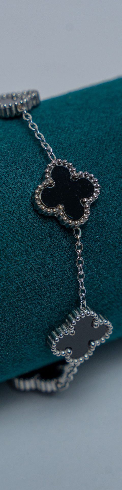 Silver Van Cleef Charm Bracelet