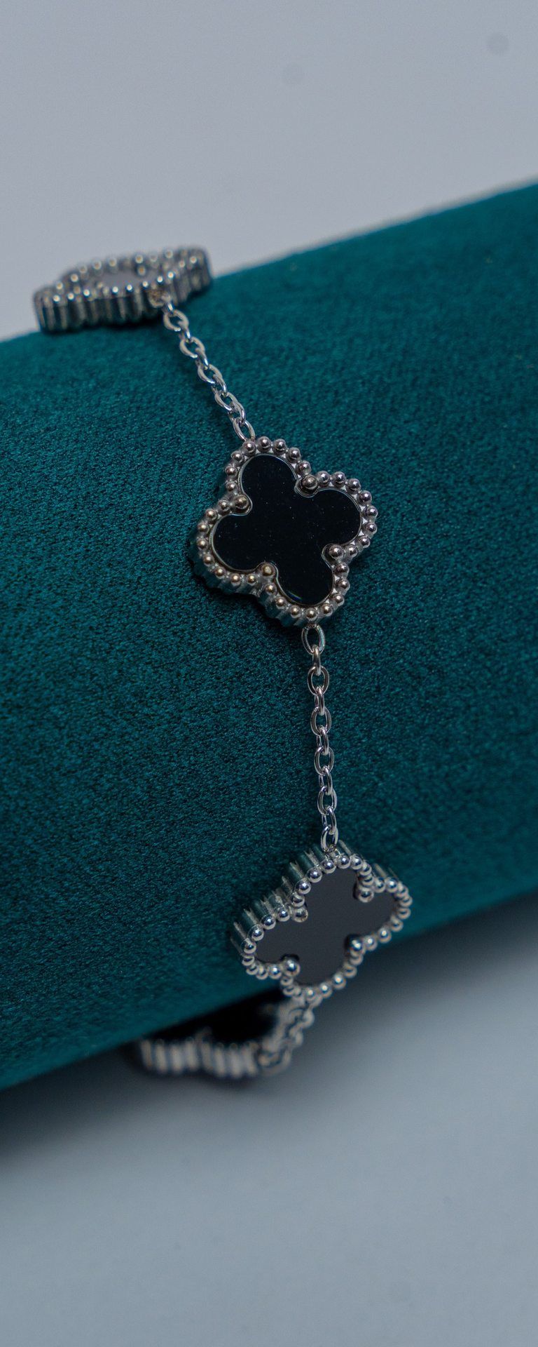 Silver Van Cleef Charm Bracelet
