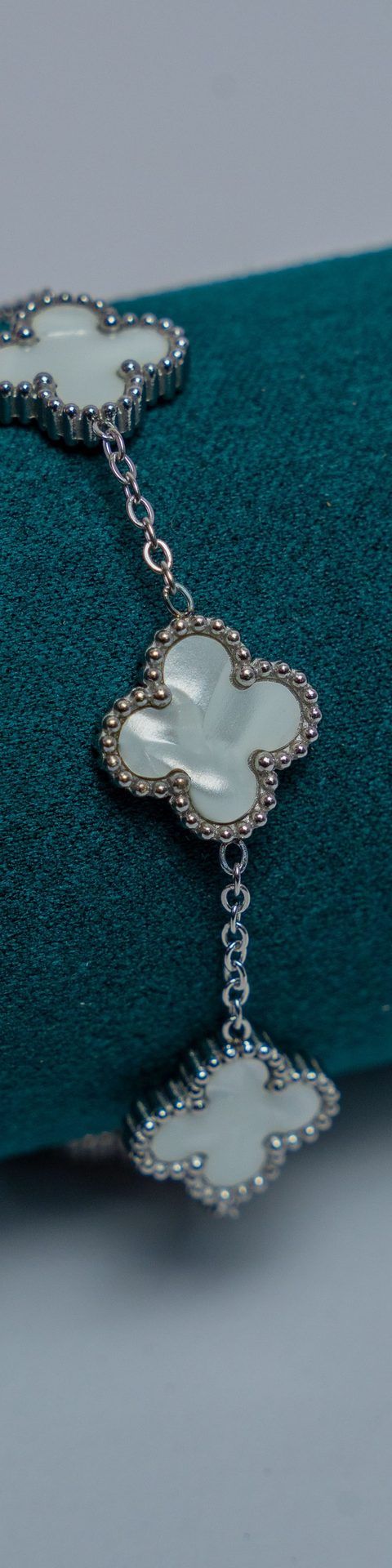 Silver Van Cleef Charm Bracelet