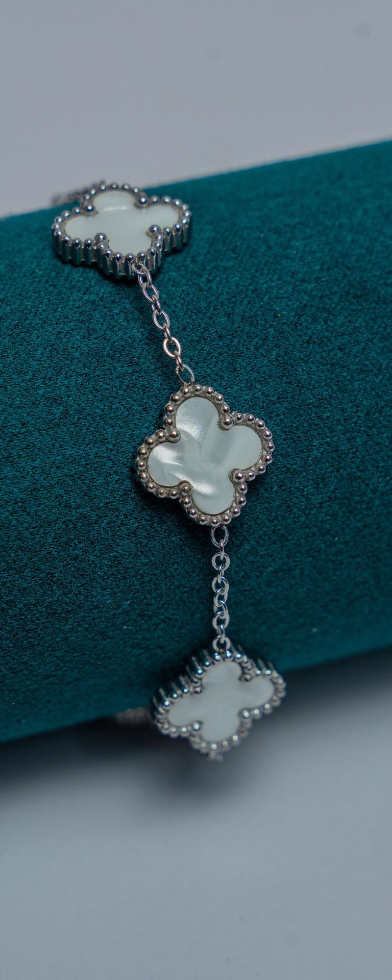 Silver Van Cleef Charm Bracelet