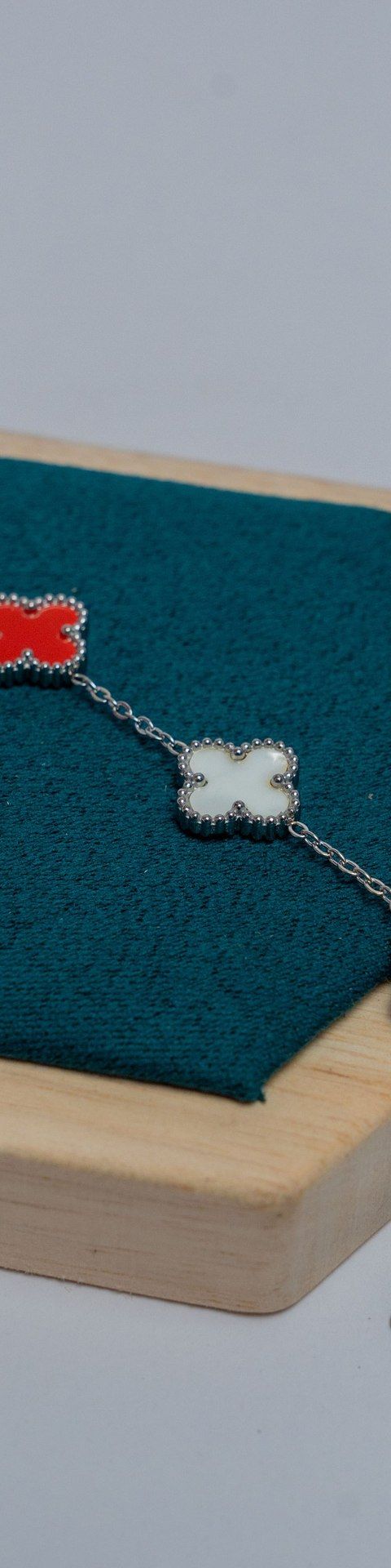 Silver Van Cleef Charm Bracelet