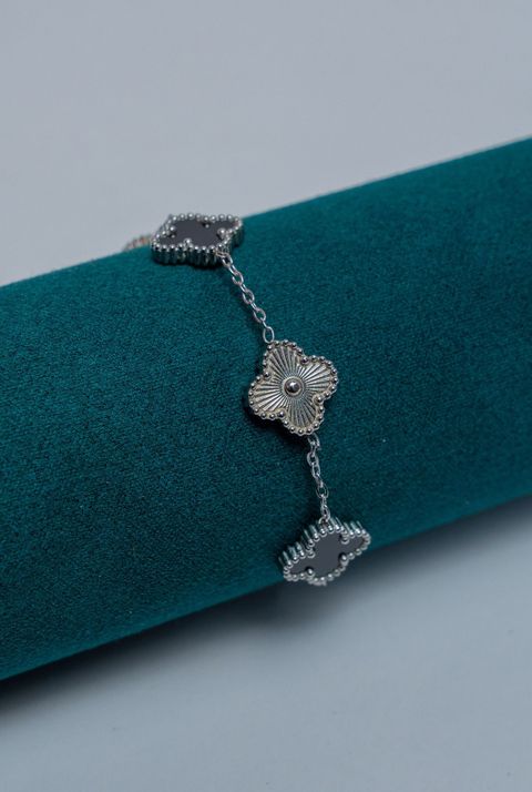 Silver Filigree Flower Chain Bracelet