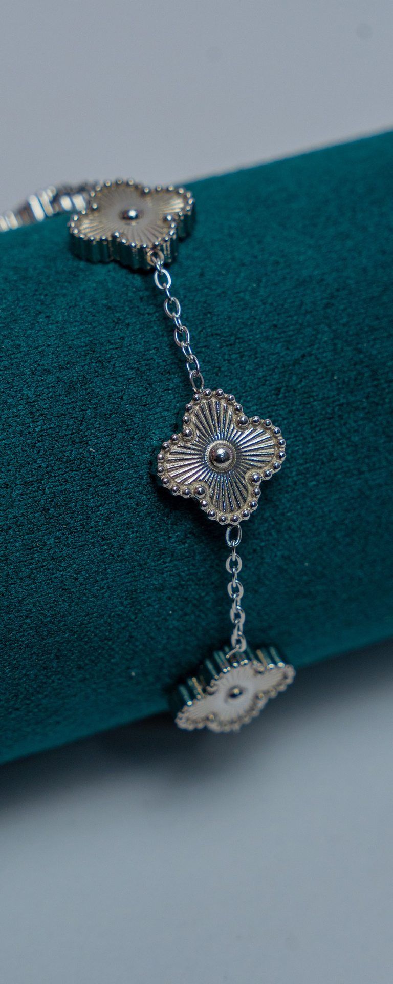 Silver Floral Chain Bracelet