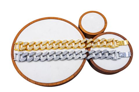 Two-Tone Pavé Link Bracelet