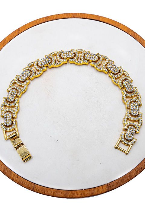 Gold Icon Link Chain Bracelet