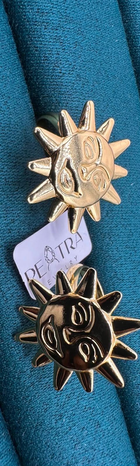 Aurora Wave Gold Sunburst Earrings