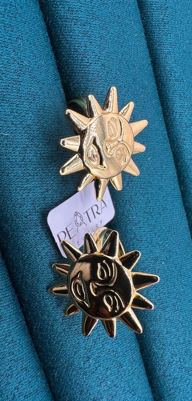Aurora Wave Gold Sunburst Earrings