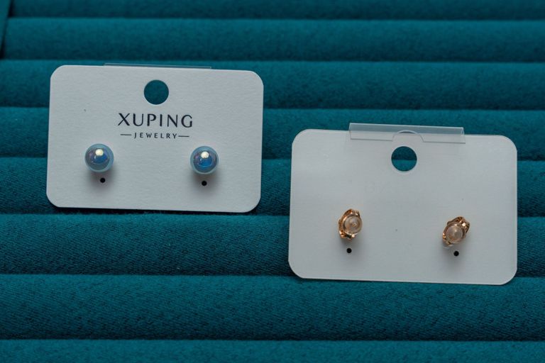Blue Pearl Stud Earrings