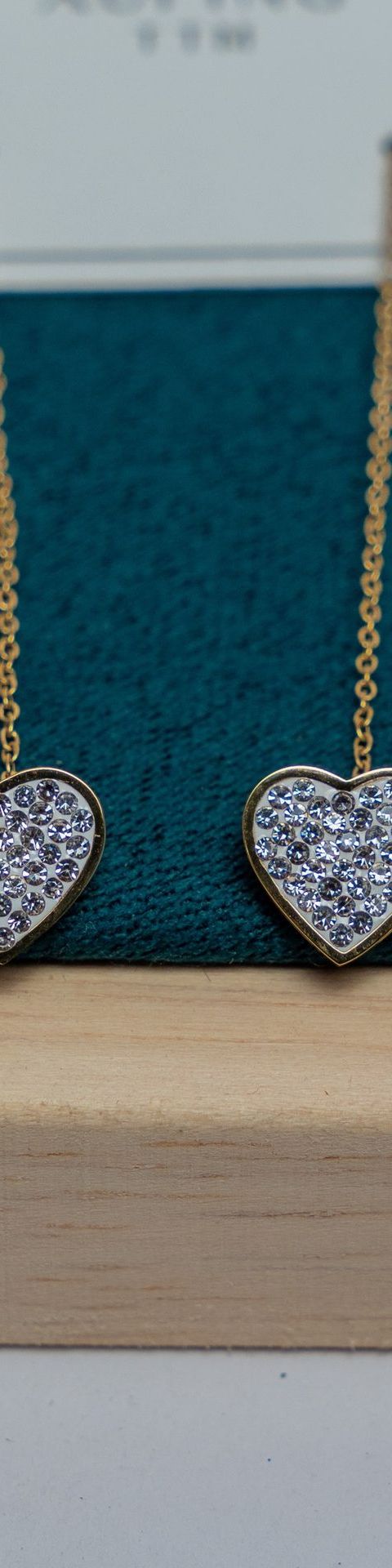 Crystal Heart Chain Drop Earrings