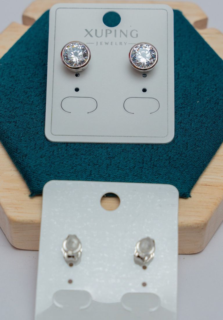 Crystal Round Stud Earrings with Pearl Accents