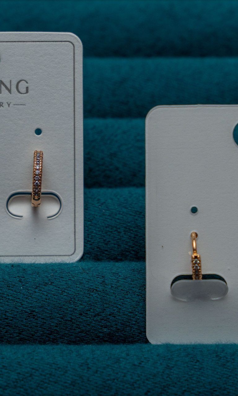 Gold-Tone Beaded Hoop Earrings