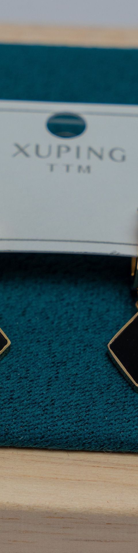 Gold-Tone Black Diamond Drop Earrings