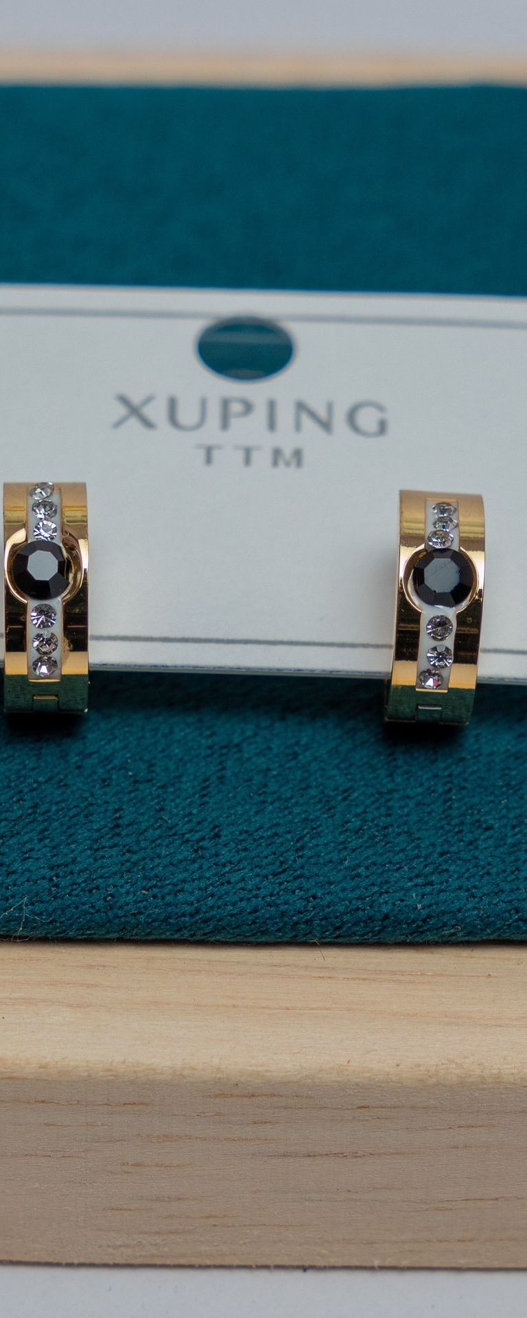 Gold-Tone Black Onyx Stud Earrings