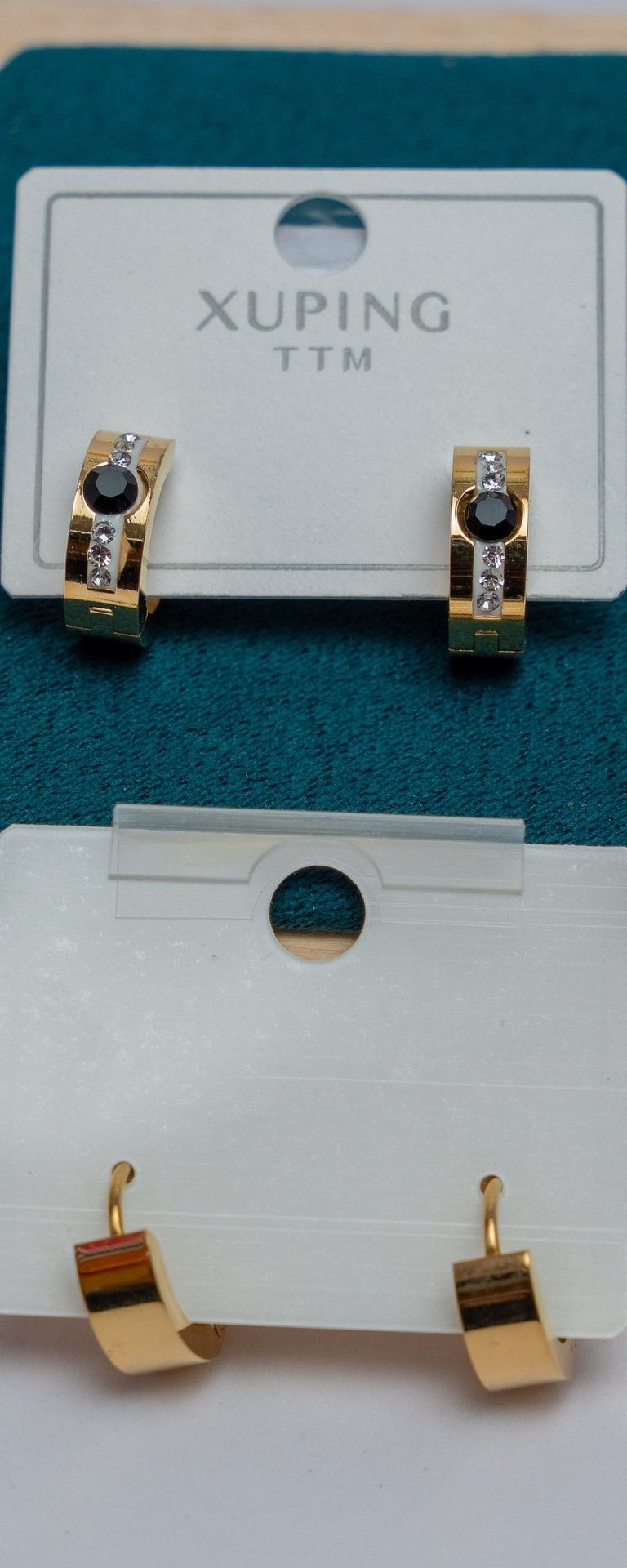 Gold-Tone Black Onyx Stud Earrings