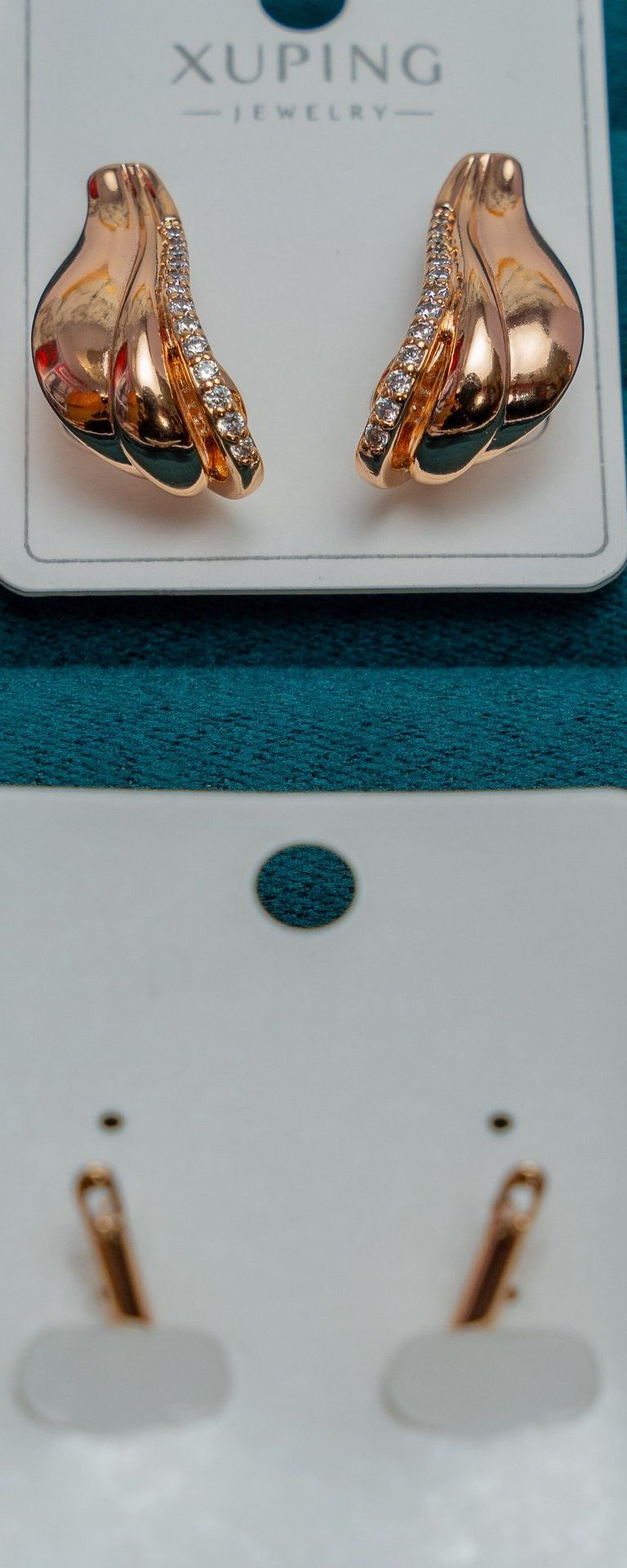 Gold-Tone Chunky Hoop Earrings with Crystal Accents