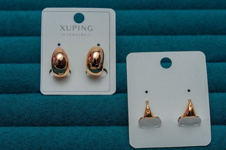 Gold-Tone Dome Stud Earrings