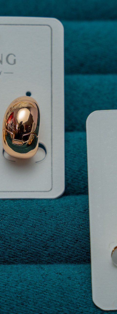 Gold-Tone Dome Stud Earrings
