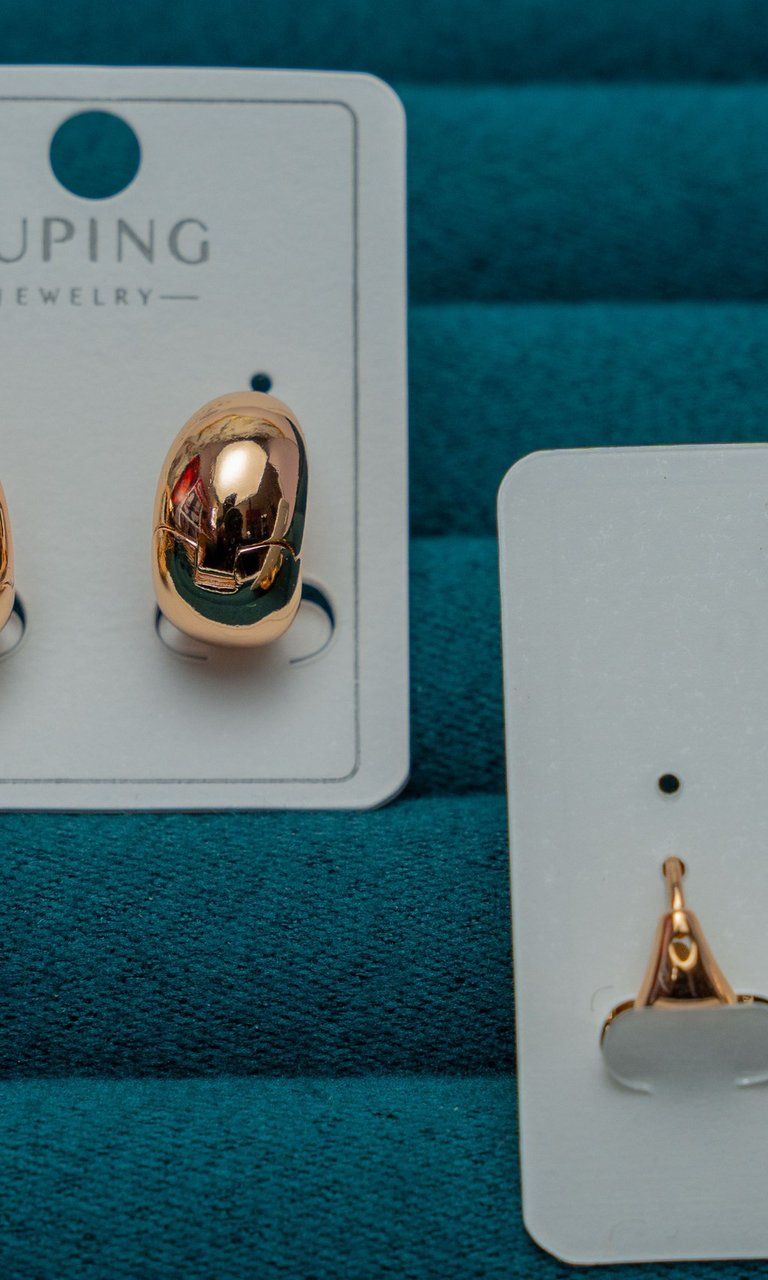 Gold-Tone Dome Stud Earrings