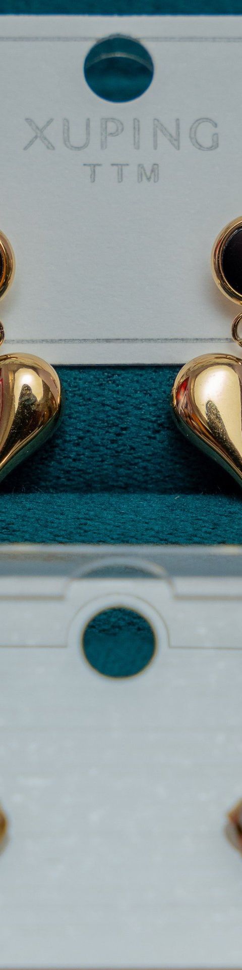 Gold Heart Drop Earrings
