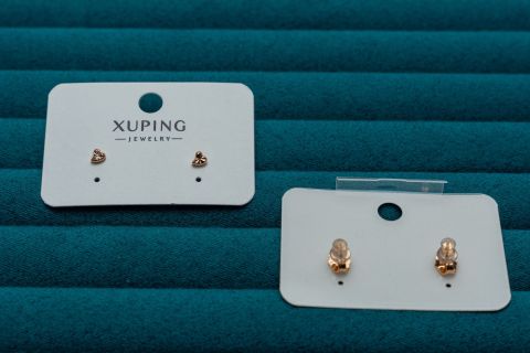 Gold-Tone Heart Stud Earrings