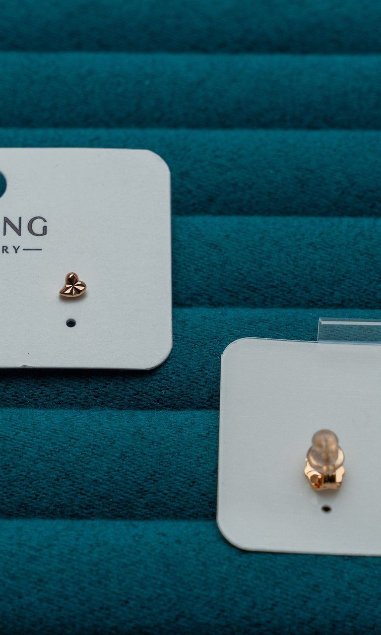 Gold-Tone Heart Stud Earrings