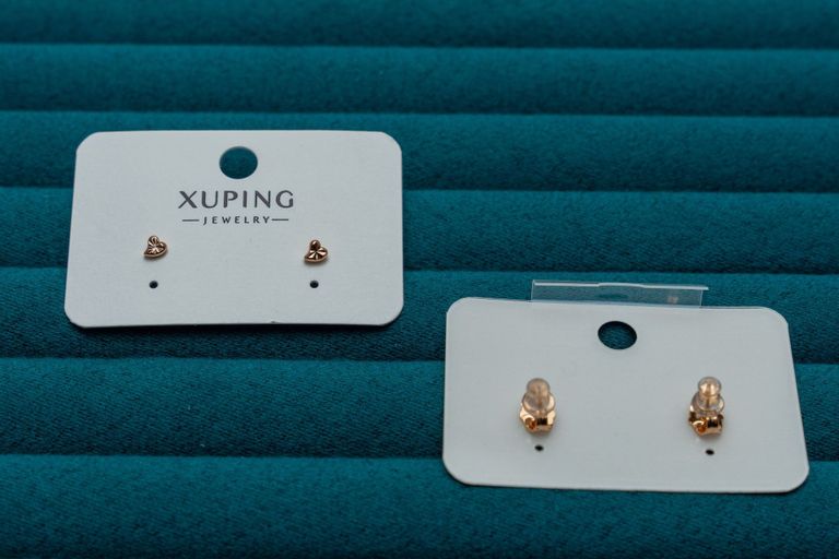 Gold-Tone Heart Stud Earrings