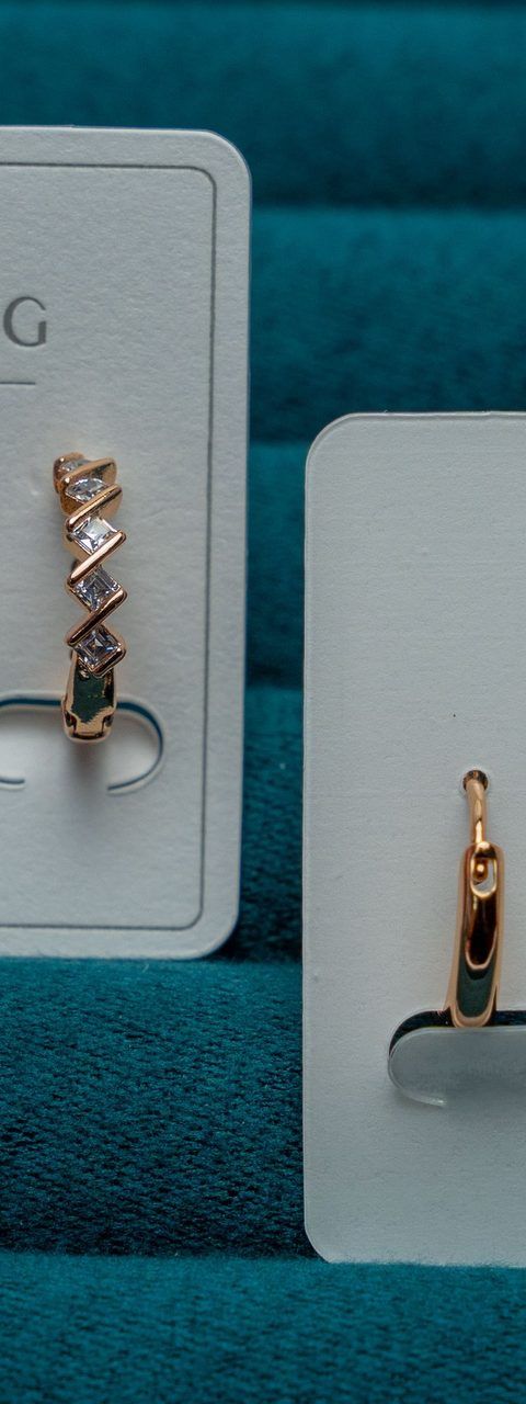 Gold-Tone Hoop Earrings with Crystal Accents