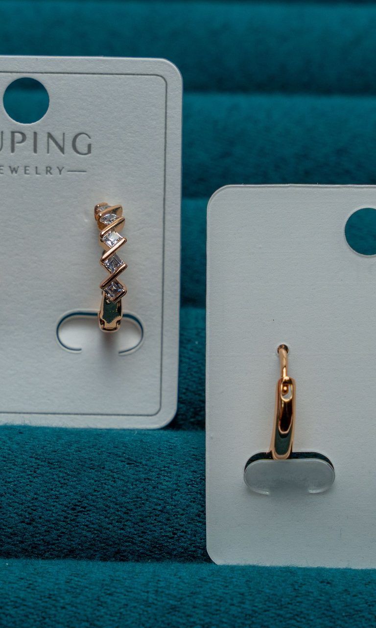 Gold-Tone Hoop Earrings with Crystal Accents