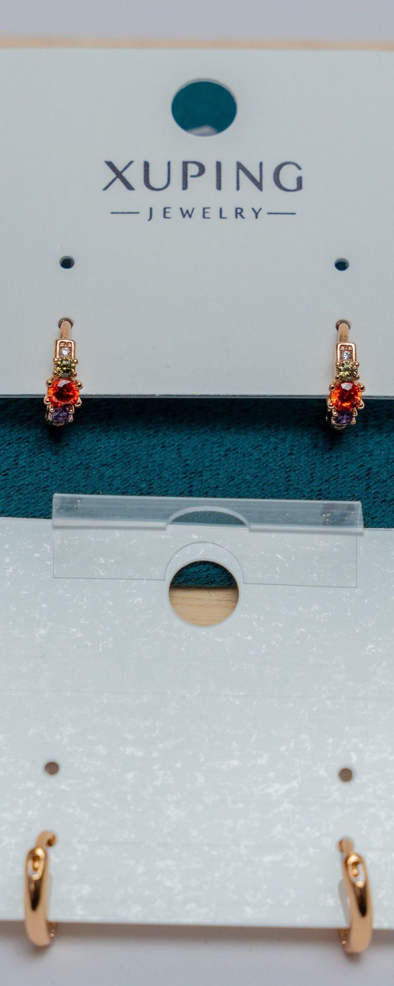 Gold-Tone Multicolor Crystal Drop Earrings
