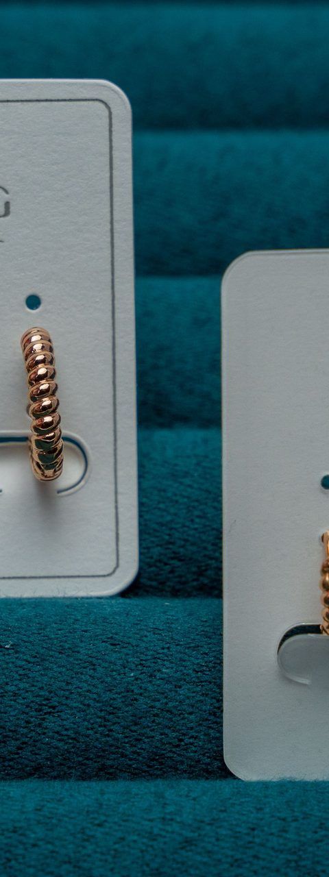 Gold-Tone Ribbed Hoop Earrings