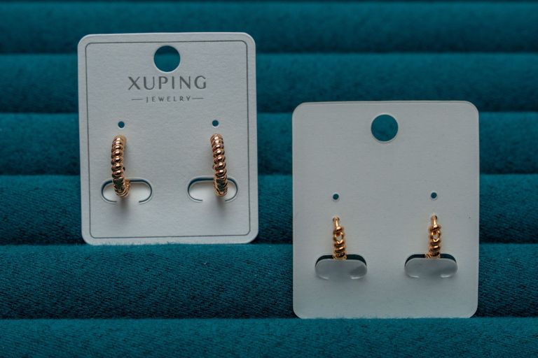 Gold-Tone Ribbed Hoop Earrings