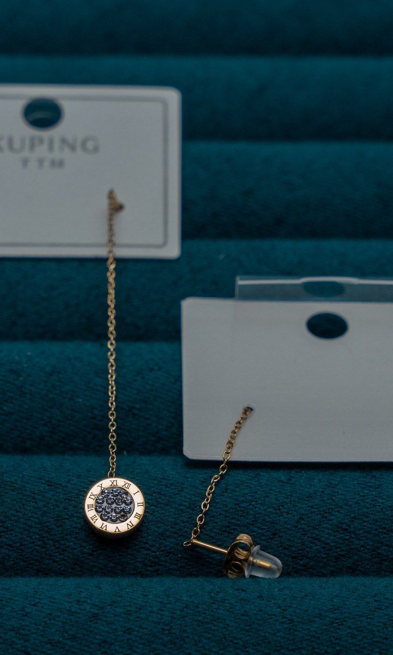 Gold Roman Numeral Drop Earrings