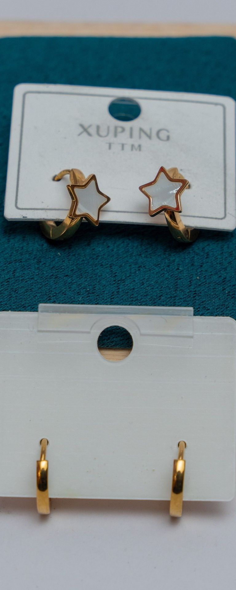 Gold-Tone Star Hoop Earrings