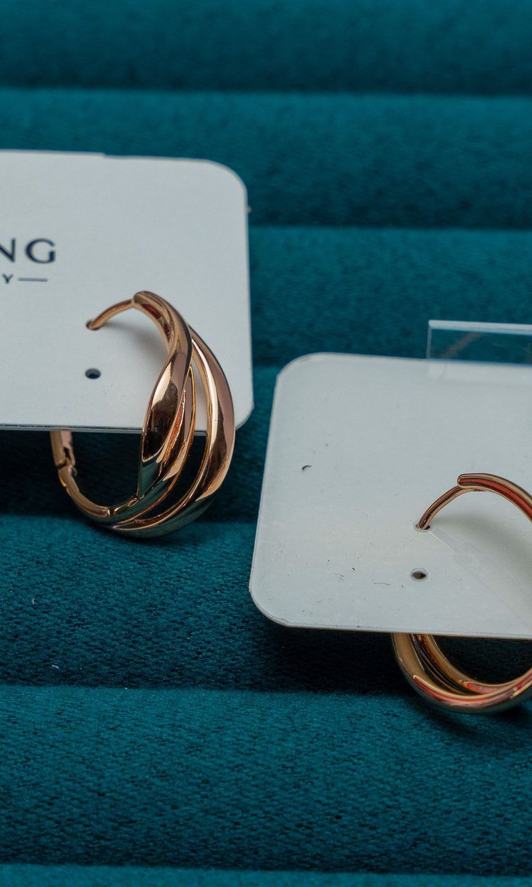 Gold-Tone Twisted Hoop Earrings